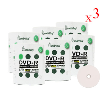 Smart Buy DVD-R 16X 4.7 GB - White Inkjet Hub Printable 1800 PCS