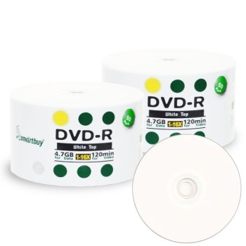 Smart Buy DVD-R 16X 4.7 GB - White Top Surface 100 PCS