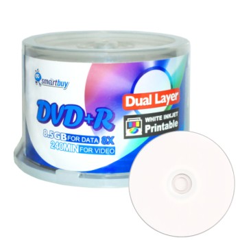 Smart Buy DVD+R DL 8X 8.5 GB - White Inkjet Hub Printable 100 PCS