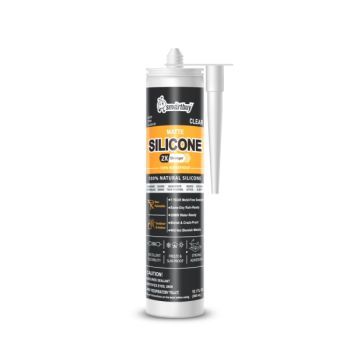 SmartBuy Matte 100% Silicone Sealant Tube Adhesive for Glass Window Door Brick Odorless Waterproof Caulk [CLEAR]