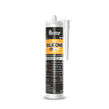 SmartBuy Matte 100% Silicone Sealant Tube Adhesive for Glass Window Door Brick Odorless Waterproof Caulk [WHITE]